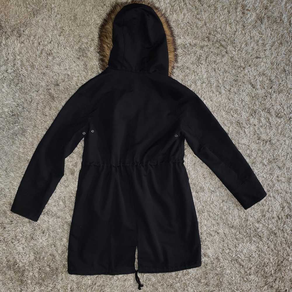 Liz Claiborne Woman's Parka Jacket with Faux Fur Hood - Picture 7 of 10